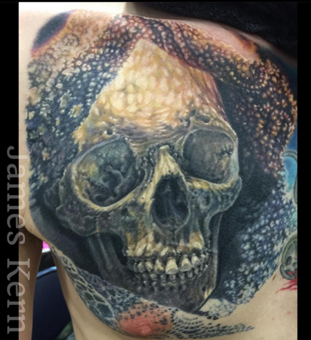 Tattoos - Laced Skull Tattoo (in-progress) - 115235